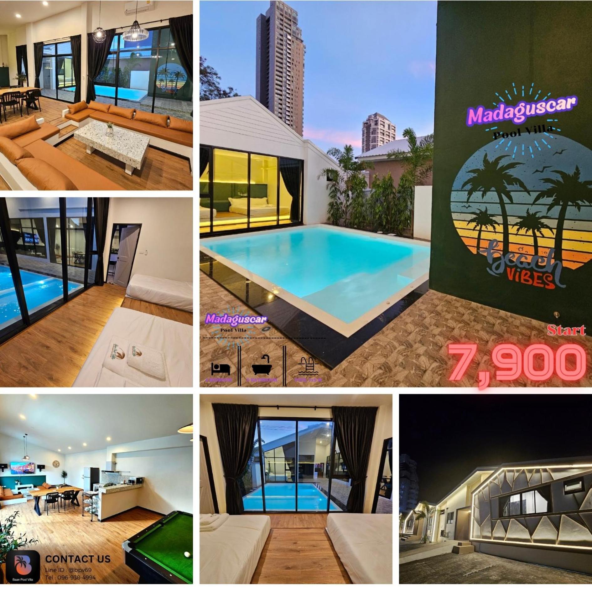 Madaguscar Private Pool Villa-Pattaya Pantai Jomtien Bagian luar foto