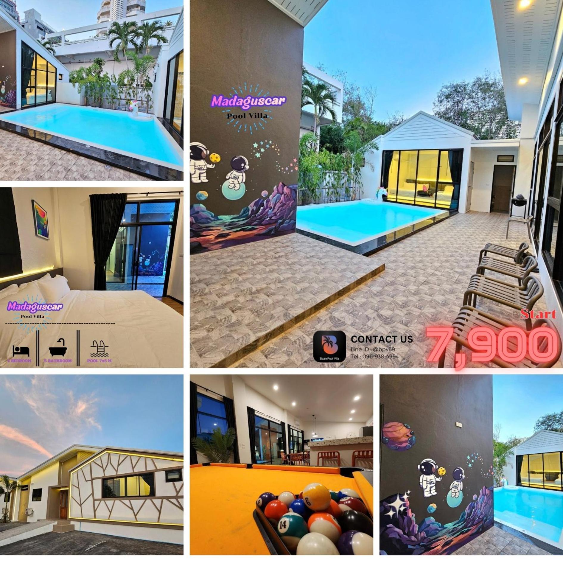Madaguscar Private Pool Villa-Pattaya Pantai Jomtien Bagian luar foto